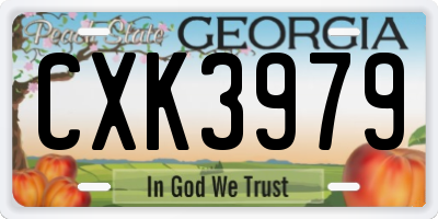 GA license plate CXK3979
