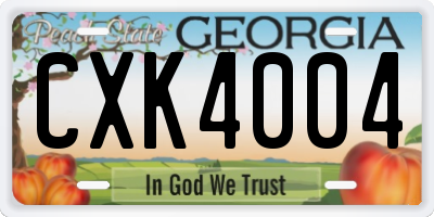 GA license plate CXK4004