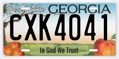 GA license plate CXK4041