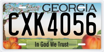 GA license plate CXK4056