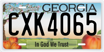 GA license plate CXK4065