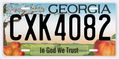 GA license plate CXK4082
