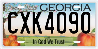 GA license plate CXK4090