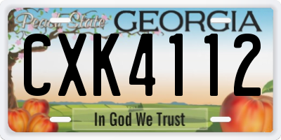 GA license plate CXK4112