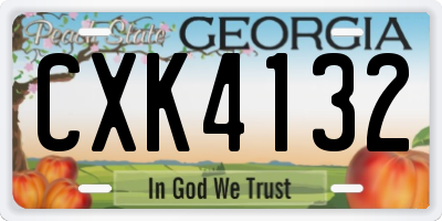 GA license plate CXK4132