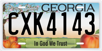 GA license plate CXK4143