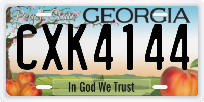GA license plate CXK4144