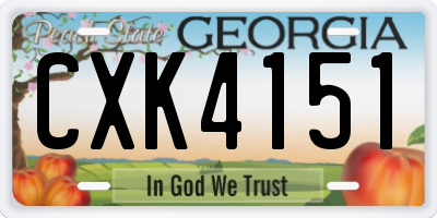 GA license plate CXK4151