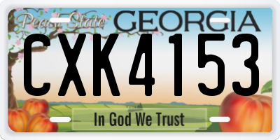GA license plate CXK4153