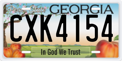 GA license plate CXK4154