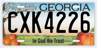 GA license plate CXK4226