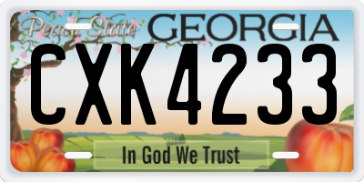 GA license plate CXK4233