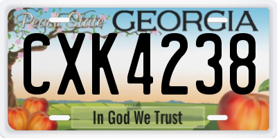 GA license plate CXK4238