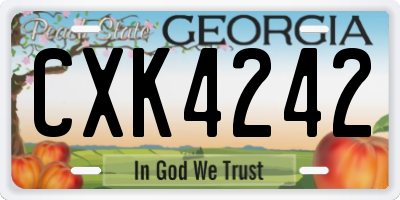 GA license plate CXK4242