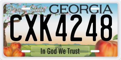 GA license plate CXK4248