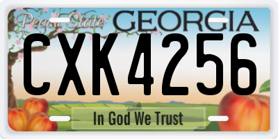 GA license plate CXK4256