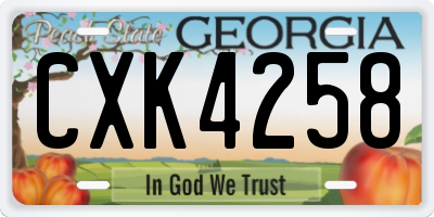 GA license plate CXK4258