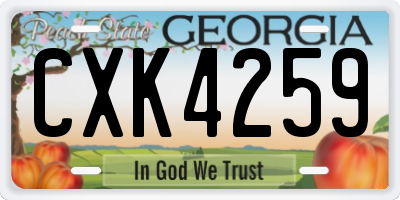 GA license plate CXK4259