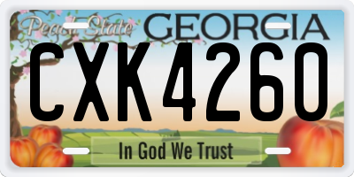 GA license plate CXK4260
