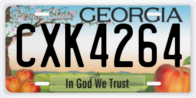 GA license plate CXK4264