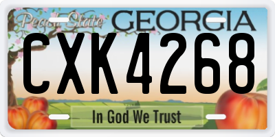 GA license plate CXK4268