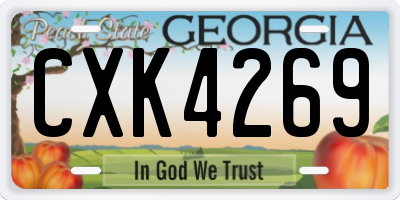 GA license plate CXK4269