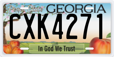 GA license plate CXK4271