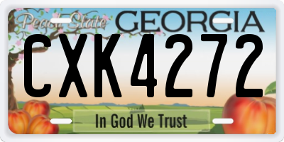 GA license plate CXK4272