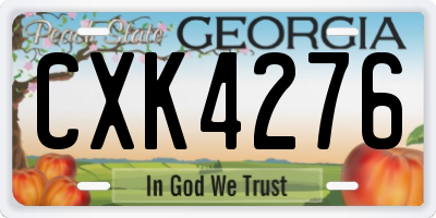 GA license plate CXK4276