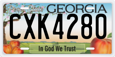 GA license plate CXK4280