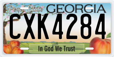 GA license plate CXK4284