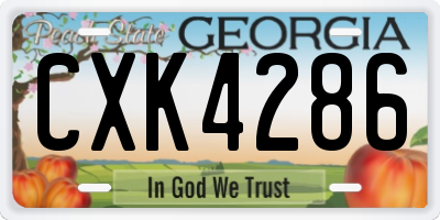 GA license plate CXK4286