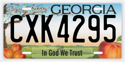 GA license plate CXK4295
