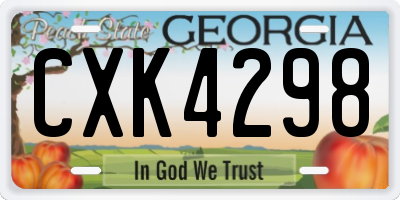 GA license plate CXK4298