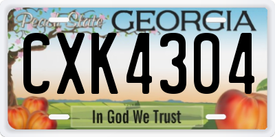 GA license plate CXK4304