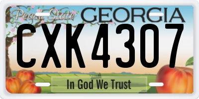 GA license plate CXK4307