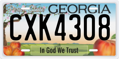 GA license plate CXK4308