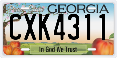 GA license plate CXK4311