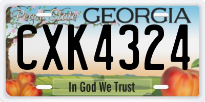 GA license plate CXK4324