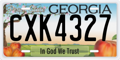 GA license plate CXK4327