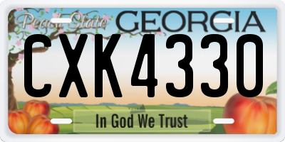 GA license plate CXK4330