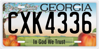 GA license plate CXK4336