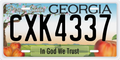 GA license plate CXK4337