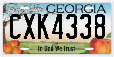 GA license plate CXK4338