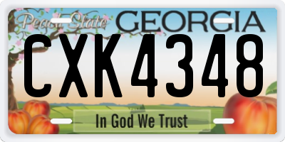 GA license plate CXK4348