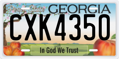 GA license plate CXK4350