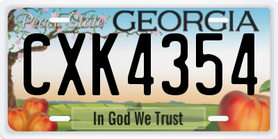 GA license plate CXK4354