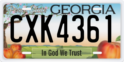 GA license plate CXK4361