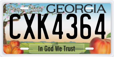 GA license plate CXK4364