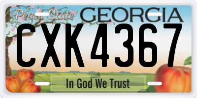 GA license plate CXK4367